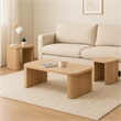 Asoi 3pc Coffee and End Table Set-Natural Brown Scandinavian Veneer