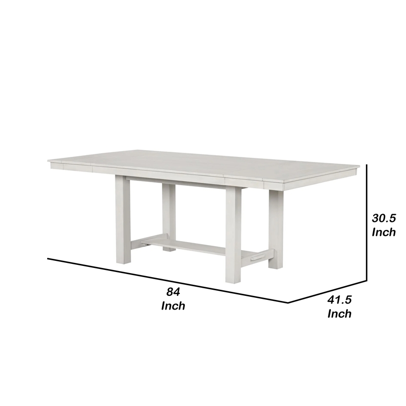 Rone Extendable Dining Table-White Oak Wood-60-84 Inch Plank Top
