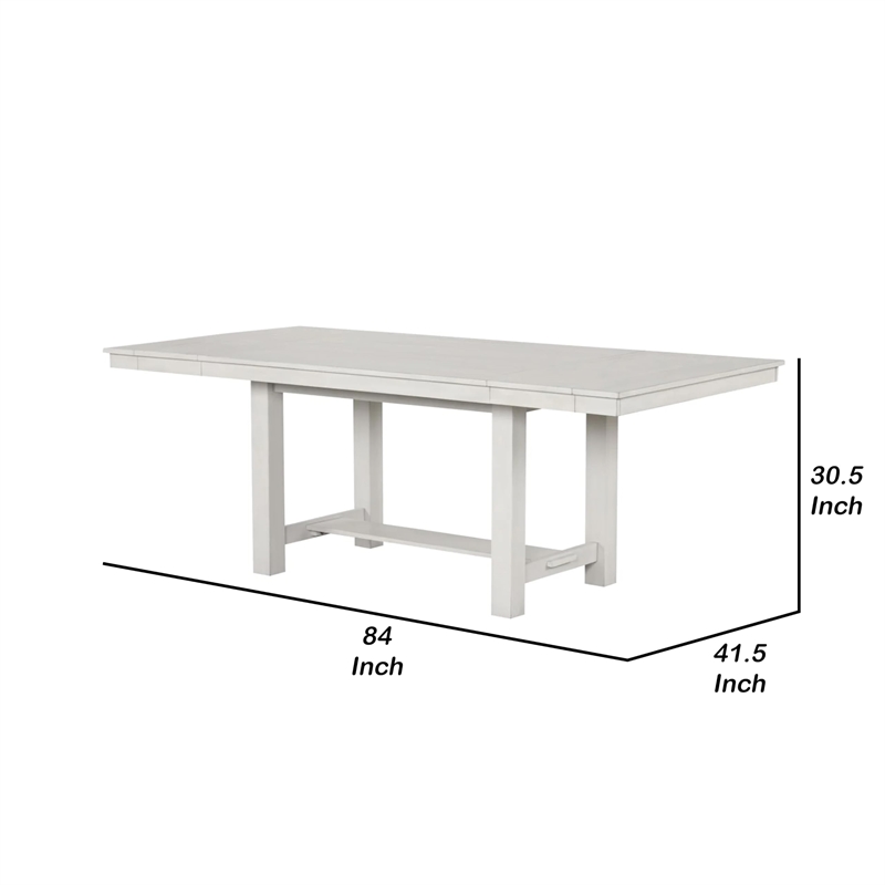 Rone Extendable Dining Table-White Oak Wood-60-84 Inch Plank Top