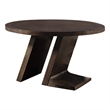 Hols Dining Table-54 Inch Espresso Brown Wood Top-Angled Pedestal Legs