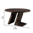 Hols Dining Table-54 Inch Espresso Brown Wood Top-Angled Pedestal Legs