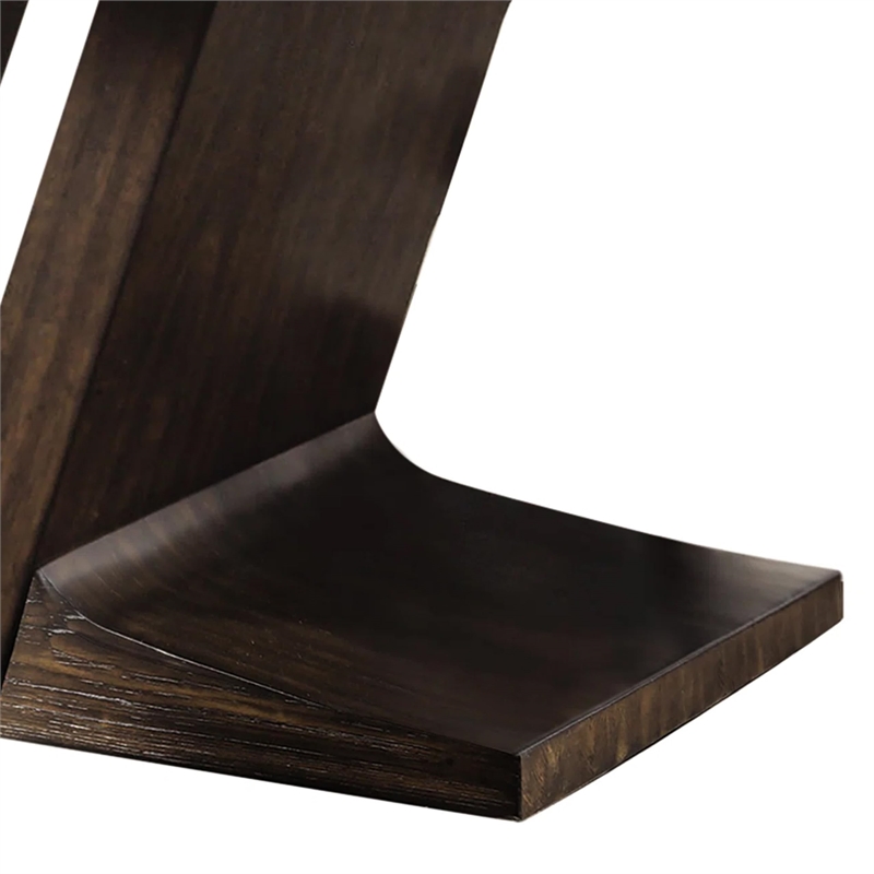 Hols Dining Table-54 Inch Espresso Brown Wood Top-Angled Pedestal Legs
