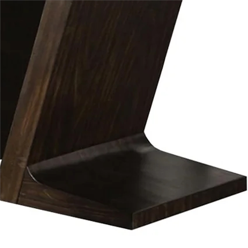 Hols Dining Table-72 Inch Espresso Brown Wood Top-Angled Pedestal Legs