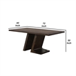 Hols Dining Table-72 Inch Espresso Brown Wood Top-Angled Pedestal Legs