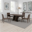 Hols Dining Table-72 Inch Espresso Brown Wood Top-Angled Pedestal Legs