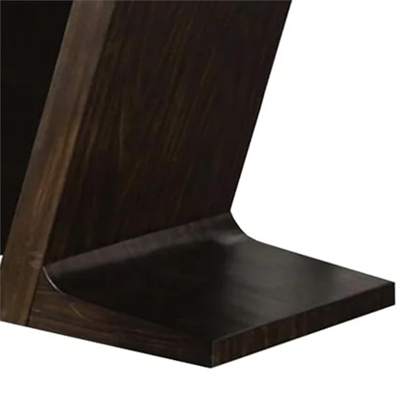 Hols Dining Table-72 Inch Espresso Brown Wood Top-Angled Pedestal Legs