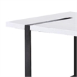 Alz Dining Table-66 Inch White High Gloss Top-Modern Sleek Black Frame