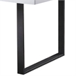 Alz Dining Table-66 Inch White High Gloss Top-Modern Sleek Black Frame
