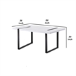 Alz Dining Table-66 Inch White High Gloss Top-Modern Sleek Black Frame