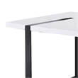 Alz Dining Table-66 Inch White High Gloss Top-Modern Sleek Black Frame