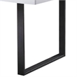 Alz Dining Table-66 Inch White High Gloss Top-Modern Sleek Black Frame