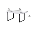 Alz Dining Table-66 Inch White High Gloss Top-Modern Sleek Black Frame