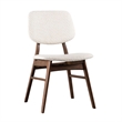 Lexy 5pc Dining Table and 4 Chair Set-Beige Boucle Seats-Walnut Brown