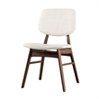 Lexy 5pc Dining Table and 4 Chair Set-Beige Boucle Seats-Walnut Brown