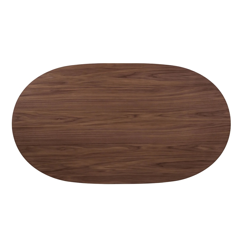 Lexy 5pc Dining Table and 4 Chair Set-Beige Boucle Seats-Walnut Brown