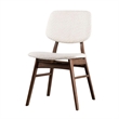 Lexy 5pc Dining Table and 4 Chair Set-Beige Boucle Seats-Walnut Brown
