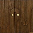 Storage Cabinet Console-3 Doors-U Shaped Carved 47 Inch Brown Wood
