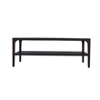 Geni Coffee Table-48 Inch Rectangular Top w Shelf-Parsons Style Gray