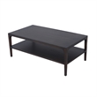 Geni Coffee Table-48 Inch Rectangular Top w Shelf-Parsons Style Gray