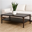 Geni Coffee Table-48 Inch Rectangular Top w Shelf-Parsons Style Gray