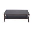 Geni Coffee Table-48 Inch Rectangular Top w Shelf-Parsons Style Gray