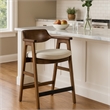 Zsy Counter Stool Chair-Open Back-Java Brown Birch Wood-Sand White