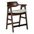 Zsy Counter Stool Chair-Open Back-Java Brown Birch Wood-Sand White