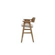 Zsy Counter Stool Chair-Open Back Natural Brown Birch Wood-Anew Gray