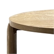 Timore Cocktail Coffee Table-Round 42 Inch Oak Brown Wood Top-Plinth Base