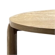 Timore Cocktail Coffee Table-Round 42 Inch Oak Brown Wood Top-Plinth Base