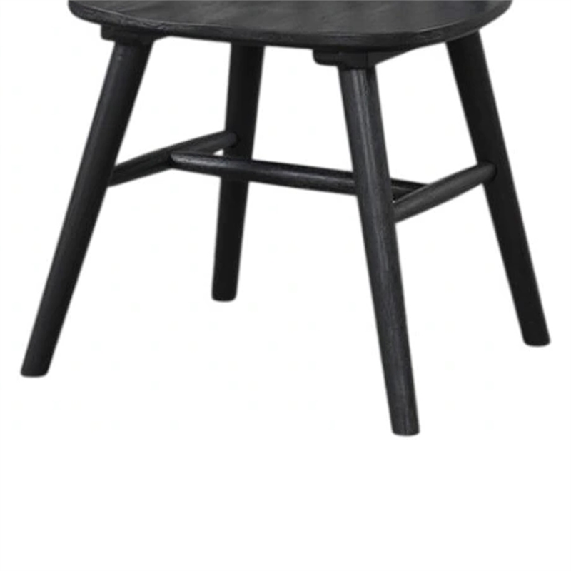 Yely Side Dining Chair Set of 2-Spindle Back-Shaker Legs-Black Rubberwood