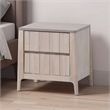 Vasu Nightstand-2 Drawers-White Wash Solid Rubberwood-21 Inch