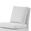 Ager Side Dining Chair with 6 Caster Wheels-Barrel Style-White Boucle