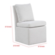 Ager Side Dining Chair with 6 Caster Wheels-Barrel Style-White Boucle