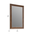 Roma Dresser Mirror-39 Inch Rectangular Frame-Walnut Brown Solid Wood
