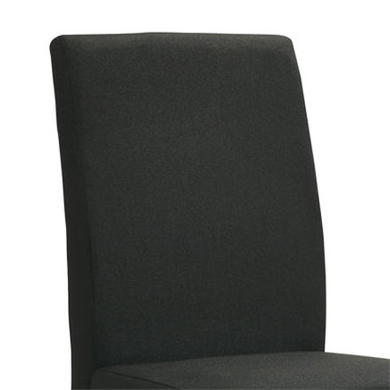 Syon Dining Chair Set of 4-Black Wood Frame-Fabric Seat and Backrest