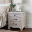 Leyne Nightstand-3 Drawers-Farmhouse Weathered Gray Solid Wood-26 Inch
