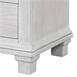 Leyne Nightstand-3 Drawers-Farmhouse Weathered Gray Solid Wood-26 Inch
