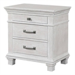 Leyne Nightstand-3 Drawers-Farmhouse Weathered Gray Solid Wood-26 Inch