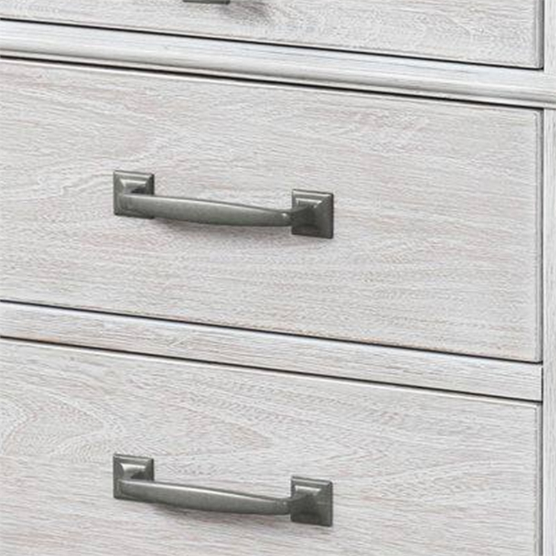 Leyne Nightstand-3 Drawers-Farmhouse Weathered Gray Solid Wood-26 Inch