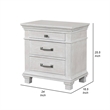 Leyne Nightstand-3 Drawers-Farmhouse Weathered Gray Solid Wood-26 Inch