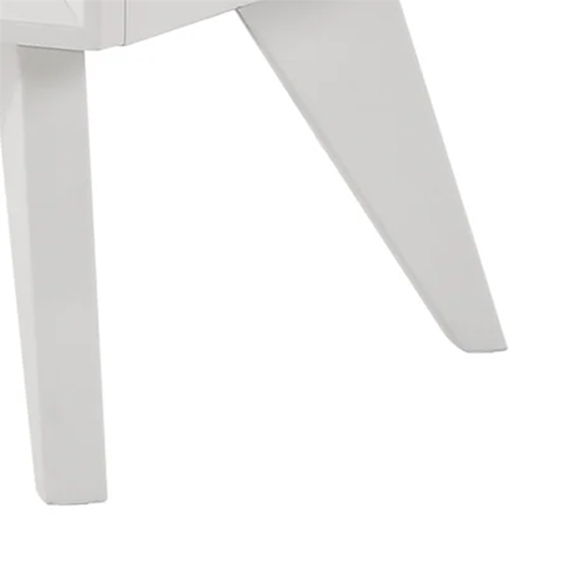 Tory Nightstand-2 Drawers-White Solid Wood-Bronze Round Knobs