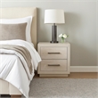 Kexa Nightstand-USB and LED-2 Drawers Chrome Handles-Light Gray