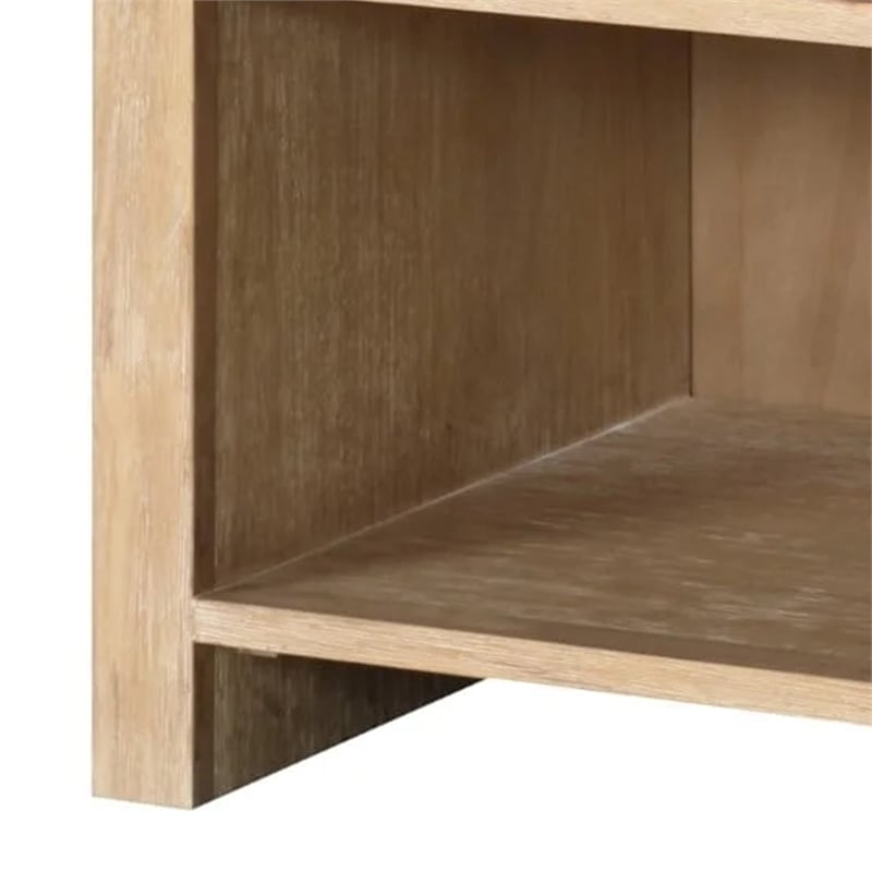Rexa Nightstand with 1 Drawer-Metal Finger Pulls-Natural Oak Brown