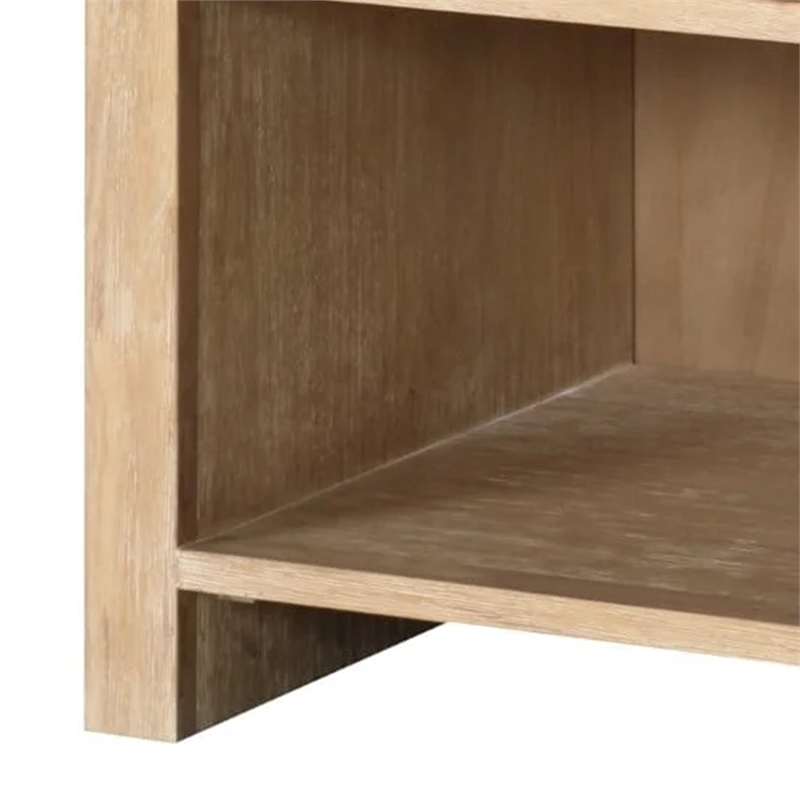 Rexa Nightstand with 1 Drawer-Metal Finger Pulls-Natural Oak Brown