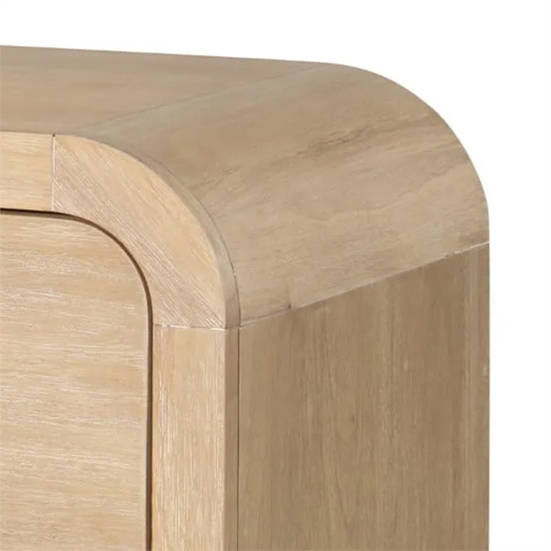 Rexa Nightstand with 1 Drawer-Metal Finger Pulls-Natural Oak Brown