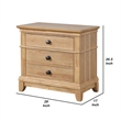 Lexa Nightstand with 3 Drawers-Farmhouse Natural Oak Brown