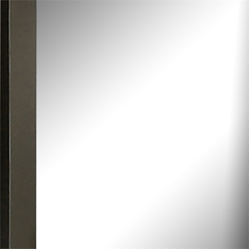 Kena Vanity Dresser Mirror-2 Tone Metallic Gray Asymmetrical Frame
