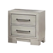 Jaxen Nightstand End Table-Antique White Rubberwood-2 Drawers-23 Inch