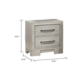 Jaxen Nightstand End Table-Antique White Rubberwood-2 Drawers-23 Inch